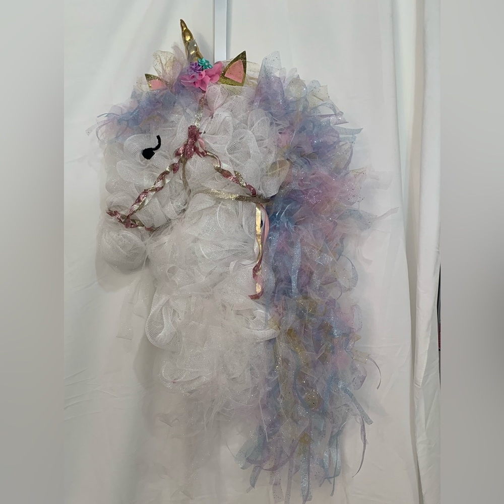 🦄 Unicorn Wall Hanging Decoration Hand Made Magical Room Decor Sparkle Baby